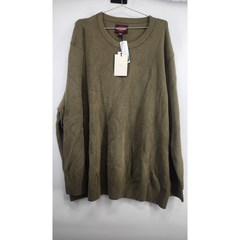 Alesbury Mens‎ Green 3XL Textured Contrast Stitch Crewneck Sweater NWT
